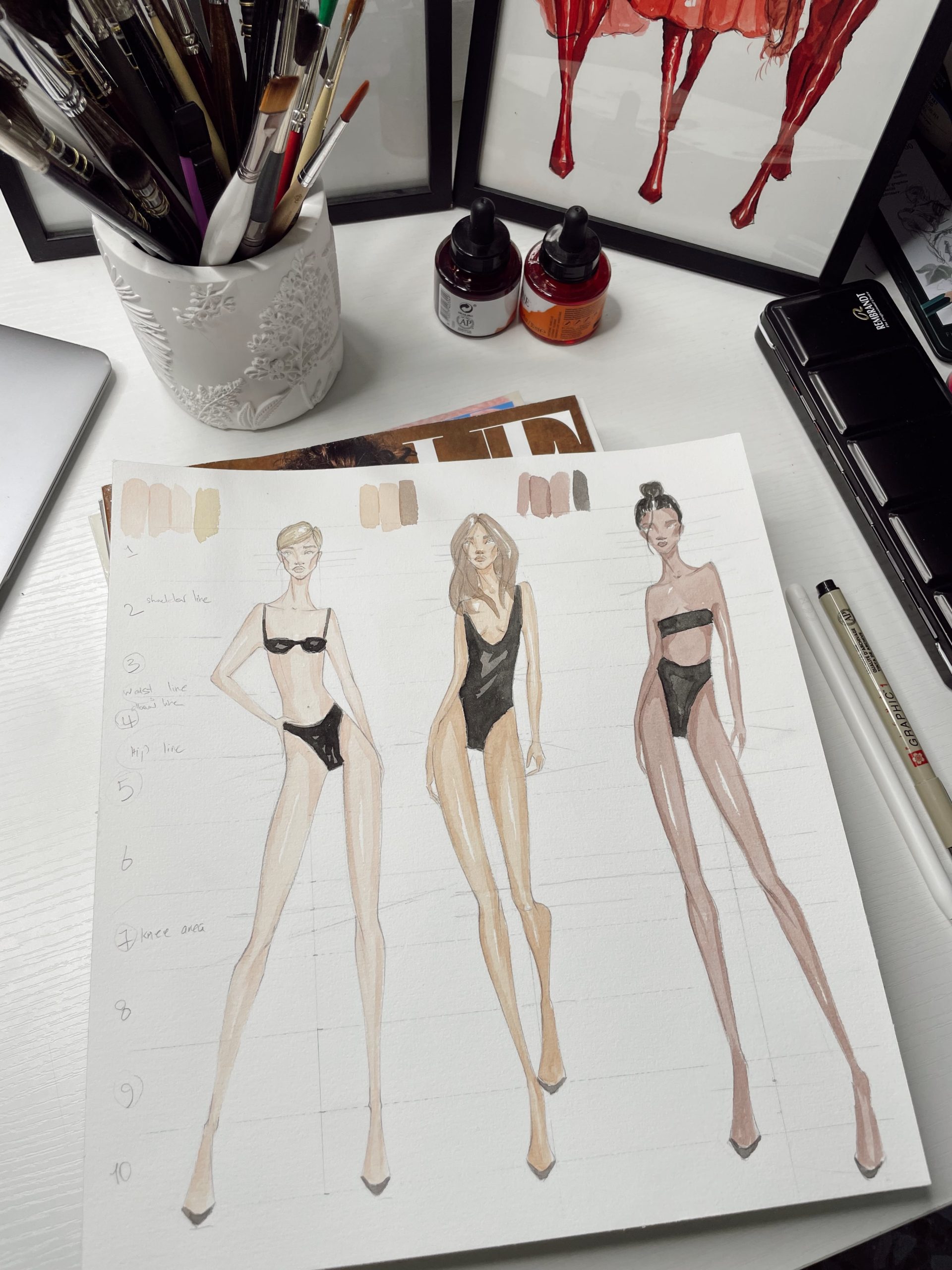 Fashion Illustration 11//4 different poses// Same croquis different pose -  YouTube